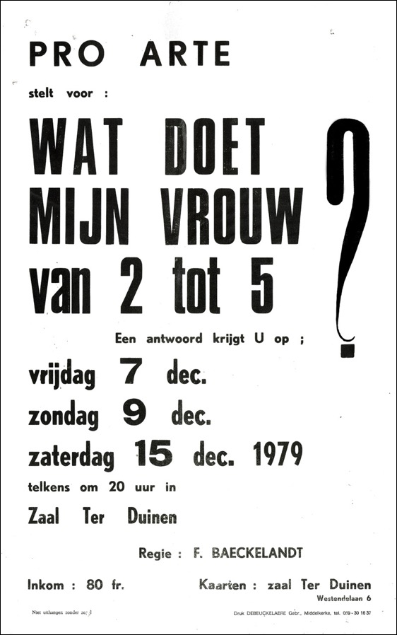 Wat doet mijn Vrouw tussen 2 en 5 affiche